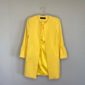 Yellow Zara Flare Sleeve Coat